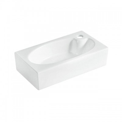 Special Design Hotel Public Bath Basin Washbasin White Rectangular Bathroom Ceramic Art Basin